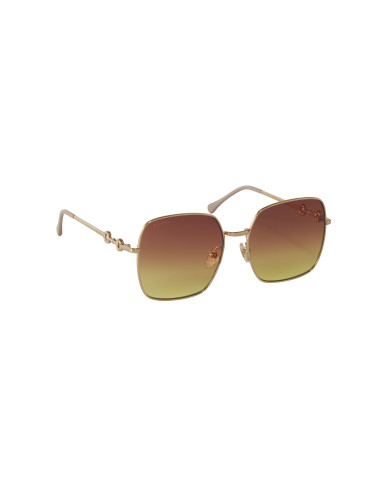 Gucci GG0879S 004 Square Shape Gold Brow Shaded
