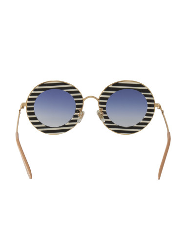Gucci Gg0113s 008 Round Band Negro Blanco Azul degradado | Sunnies.uno