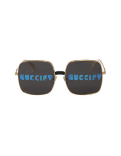 Gucci Gg0414S 002 Square Metal Negro Dorado | Sunnies.uno 2