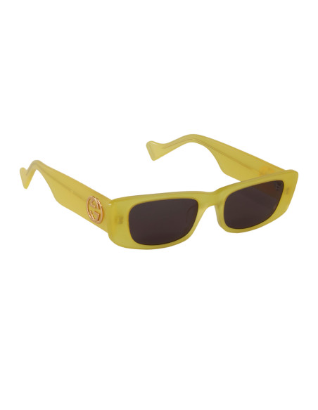 Gucci Gg0516S 004 Rectangle Shape Negro Verde Fluorescente Original | Sunnies.uno