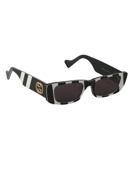 Gucci Gg0516S 011 Rectangle Shape Negro Blanco Zebra Original | Sunnies.uno