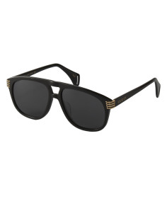 Gucci Gg0525s 001 Aviador Acetato Negro Dorado
