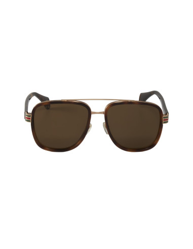 Gucci Gg0448s 005 Aviator Carey Cafe Ambar Acetato Original | Sunni...