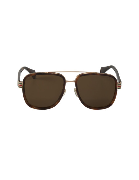 Gucci Gg0448s 005 Aviator Carey Cafe Ambar Acetato Original | Sunni...