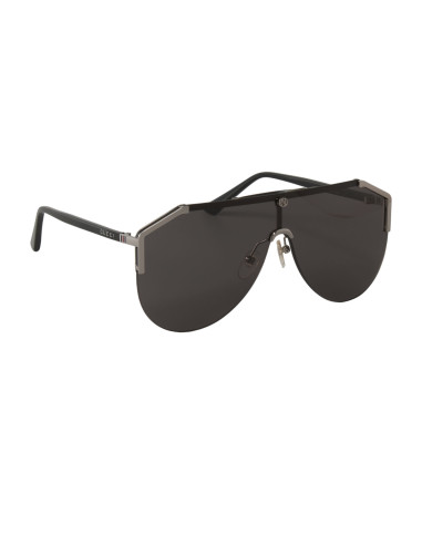 Gucci GG0584S 001 Aviator Square Negro Plateado Original | Sunnies.uno