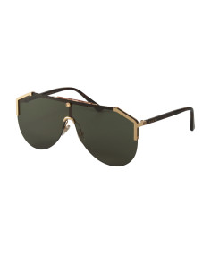 Gucci GG0584S 002 Aviator Square Negro Dorado Original | Sunnies.uno
