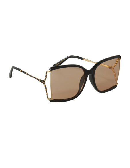 Gucci GG0592SK 002 Square Shape Naranja Transparente Negro
