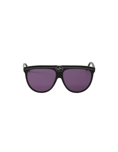 Gucci Gg0732S 004 Fashion Aviator Ivory Black Lila transparente | Sunnies.UNO