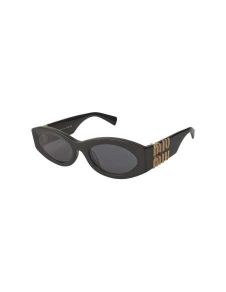 Miu Miu MU 11WS 1AB-5S0 Oval Shape Black Gold