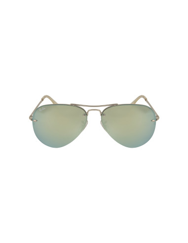 Ray Ban RB3449 9043/30 Aviator Plata Espejo Gris | Sunnies.uno