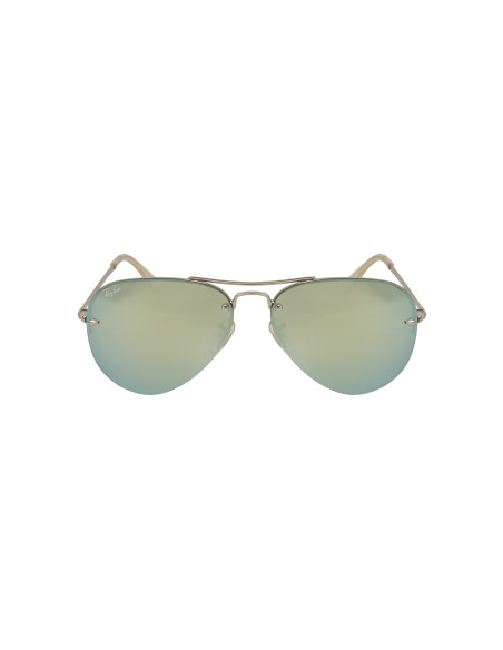 Ray Ban RB3449 9043/30 Aviator Plata Espejo Gris | Sunnies.uno