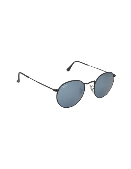 Ray Ban RB3447 002/30 Round Metal Negro Plata Espejo Original | Sun...