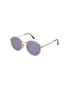 Ray Ban Rb3447N 001/8o Round Metal Flat Lila Espejo Dorado | Sunnie...