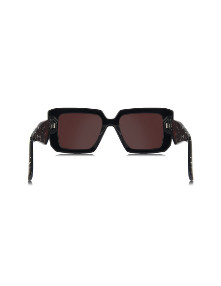 Prada SPR 23YS 1AB-06Q Square Shape Black Red