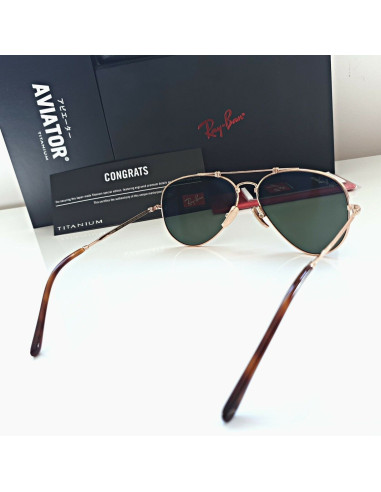 Ray Ban Rb8125m 9143 Aviator Titanium White Gold G-15 Icon | Sunnie...