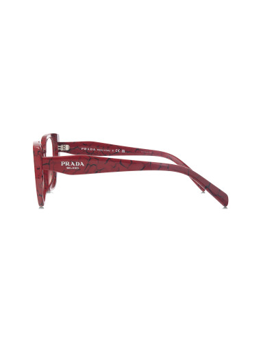 Prada Spr 18wv 15d-1o1 Square Shape Red Marble