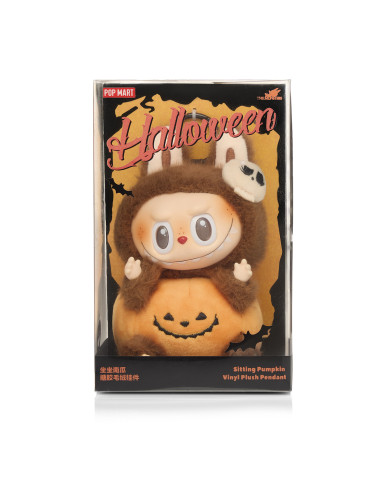 Pop Mart Labubu Halloween Sitting Pumpkin Vinyl Plush Pendant