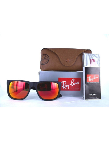 Ray Ban Rb4165 622/6q Justin Rojo Espejo Negro Original | Sunnies.uno